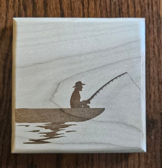 Wood coaster - A good day fishing