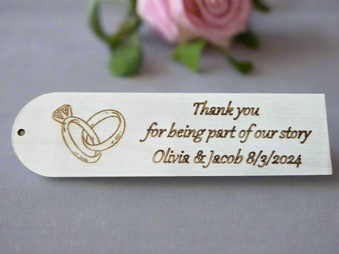 Wooden Bookmark - Wedding favor idea