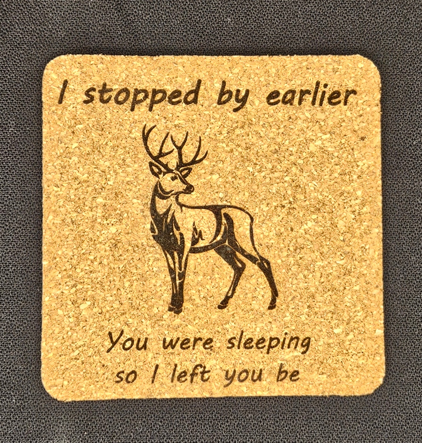 Square Cork Coaster - Oh Deer!