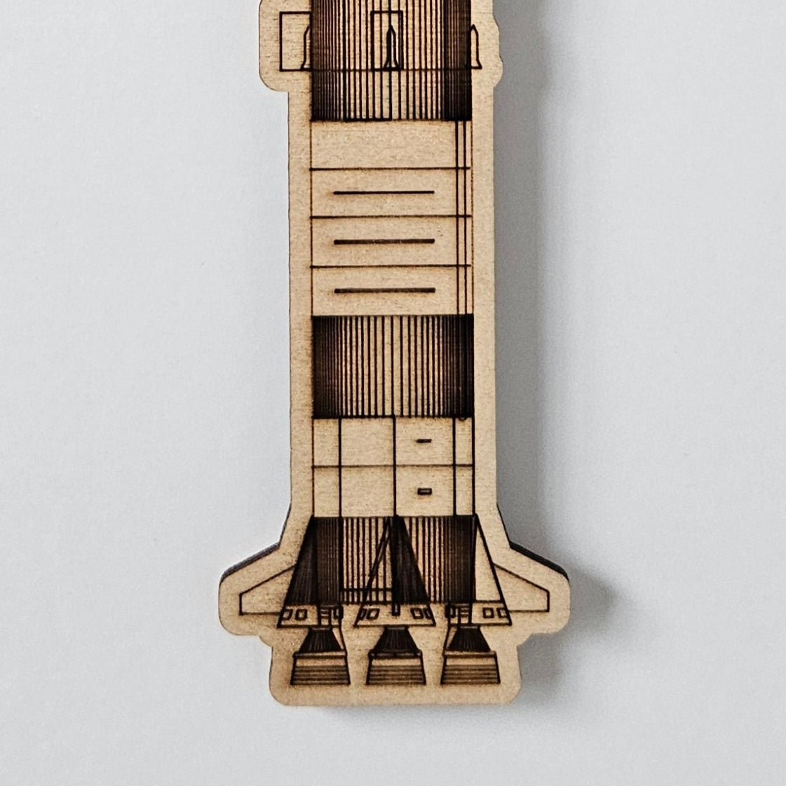 Detailed shot of the rocket magnet lower showing the etching on the wood