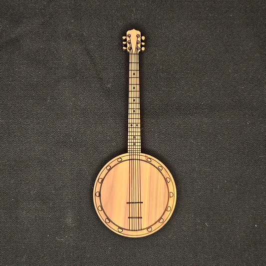Small wooden 6 string banjo