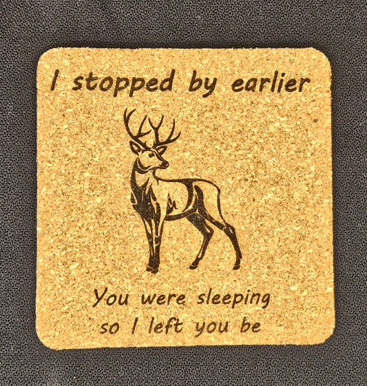 Square Cork Coaster - Oh Deer!